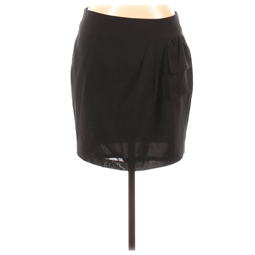 Forever 21 Chiffon Pleated Mini Skirt Lined Black Womens Juniors Large Y2K Club
